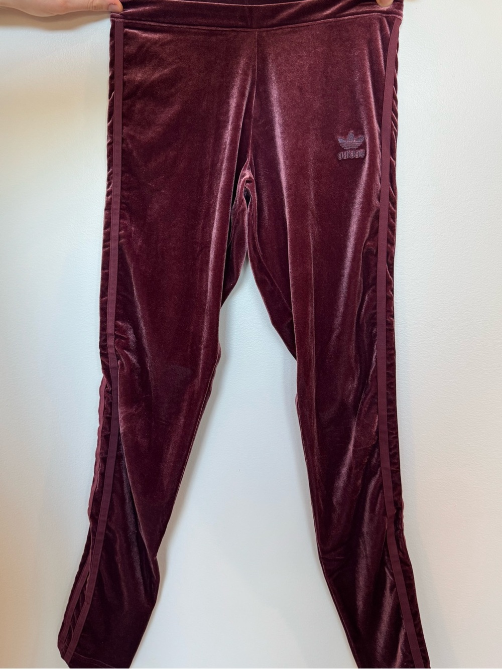 Adidas Burgundy Velvet Leggings